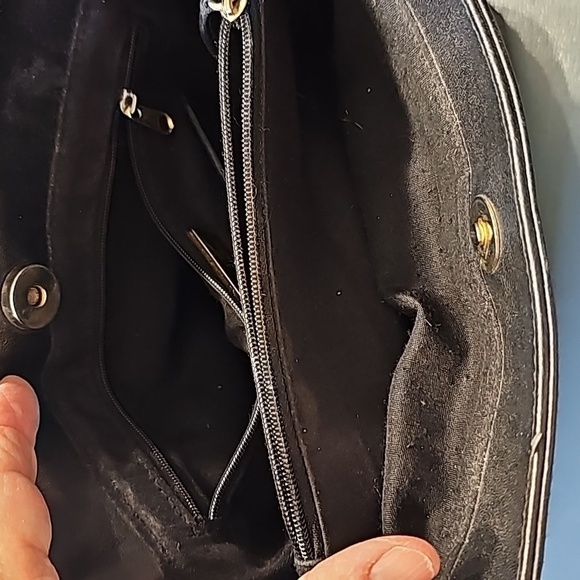 GIANI BERNINI BLACK LEATHER, vintage bag. 2 handles. One outside zipper … - Picture 8 of 14